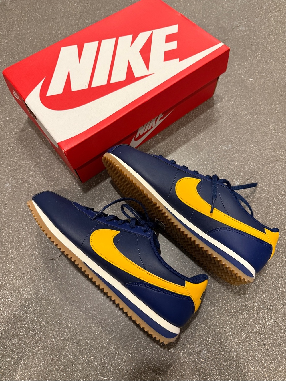 NEW Nike Cortez Sneakers - Blue & Yellow